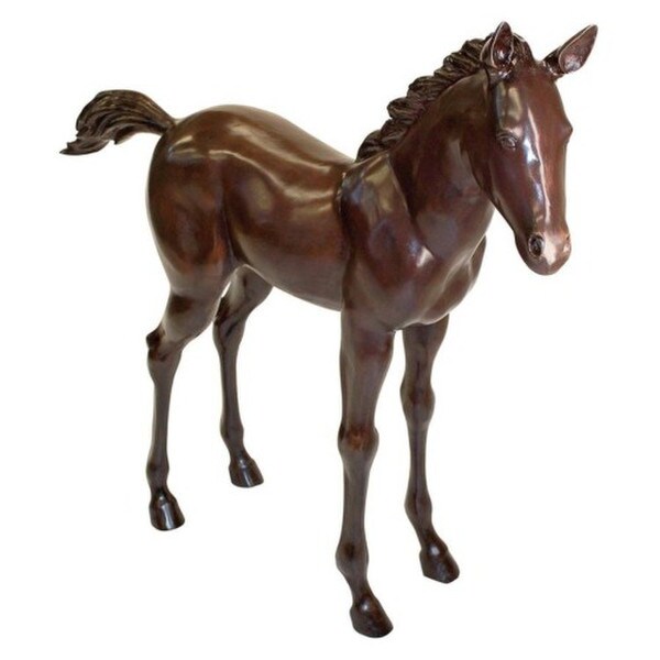 Horse Cast Bronze Garden Statue Colt Baby Pony Life Size Sculpture